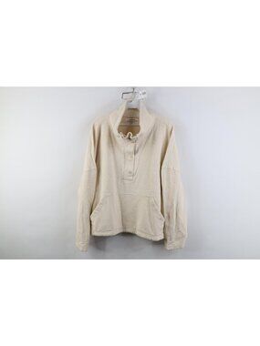 REI Cooperative Co Op Boxy Fit Fleece Pullover Sweater Womens Size XL Beige